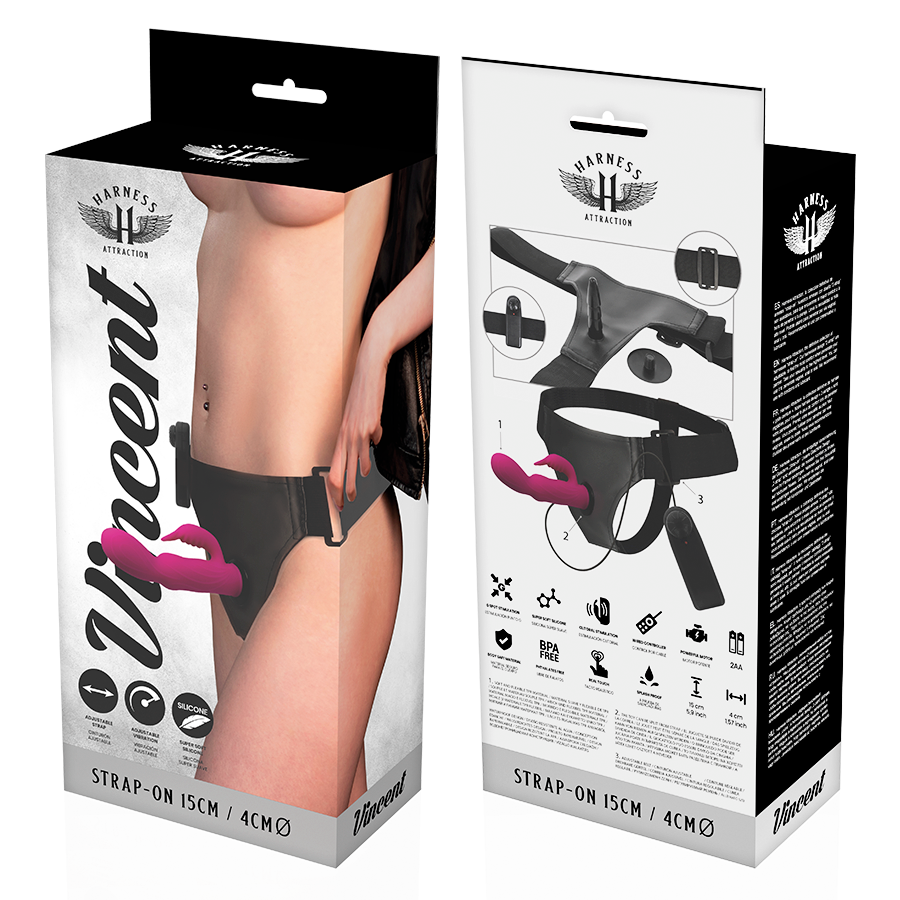 HARNESS ATTRACTION - RNES VIBRATORE CONIGLIO VINCENT 15 CM -O- 4 CM – Imbracature a vibrazione – foto 7