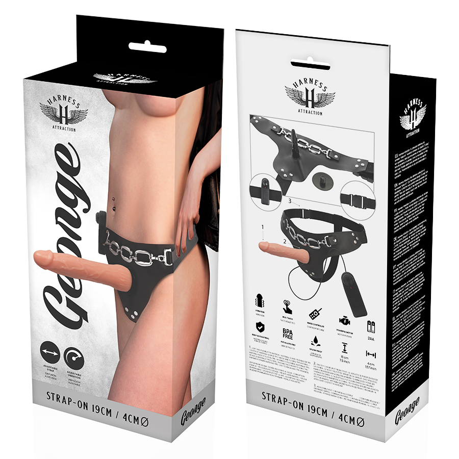 HARNESS ATTRACTION - RNES GEORGE VIBRATORE REALISTICO 19 CM -O- 4 CM – Imbracature a vibrazione – foto 7