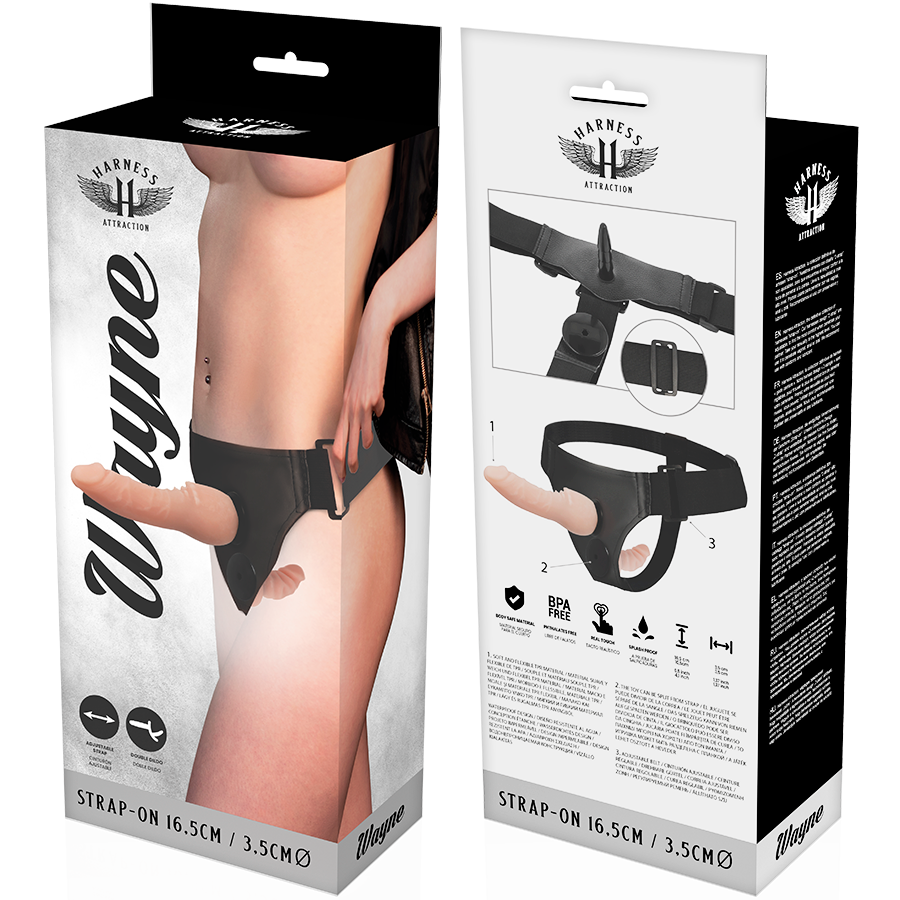HARNESS ATTRACTION - WAYNE DOPPIA PENETRACI N 16.5 CM -O- 3.5 CM – Imbracature senza vibrazioni – foto 6