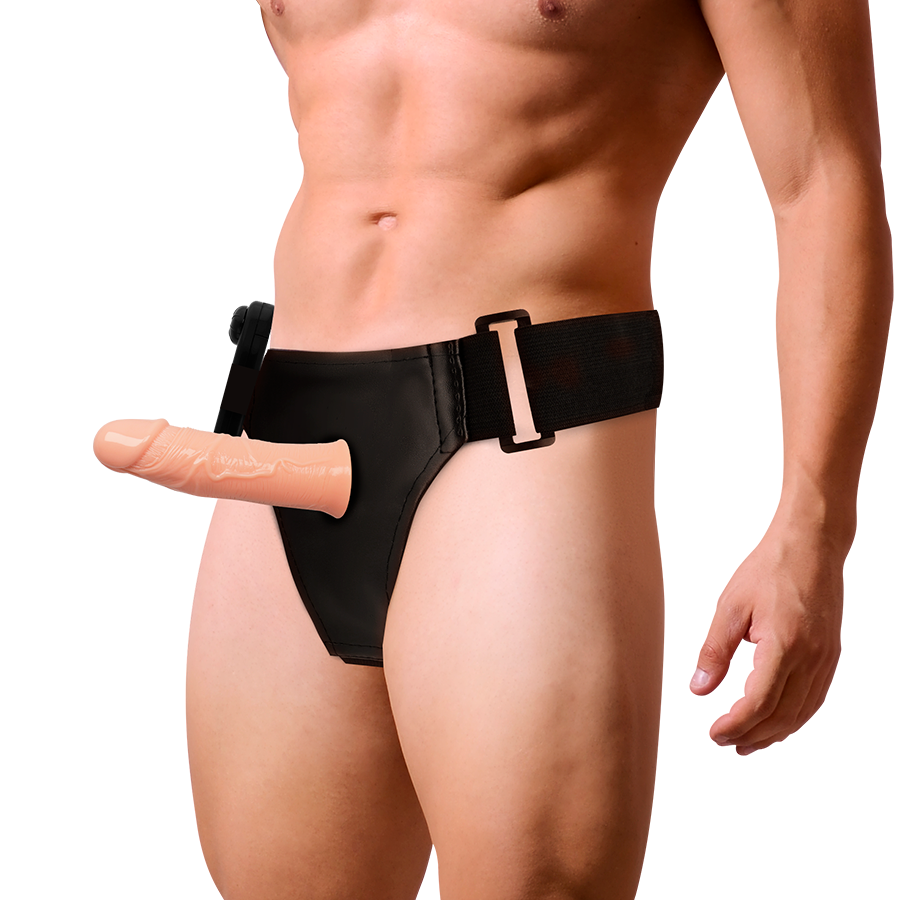 HARNESS ATTRACTION - GREGORY HOLLOW RNES CON VIBRATORE 16.5 CM -O- 4.3 CM – Estensore del pene con imbracatura