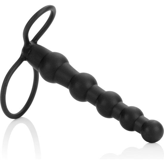 CALEXOTICS - DOPPIO PENETRATORE CON PERLINE NERO – Anelli a doppia penetrazione