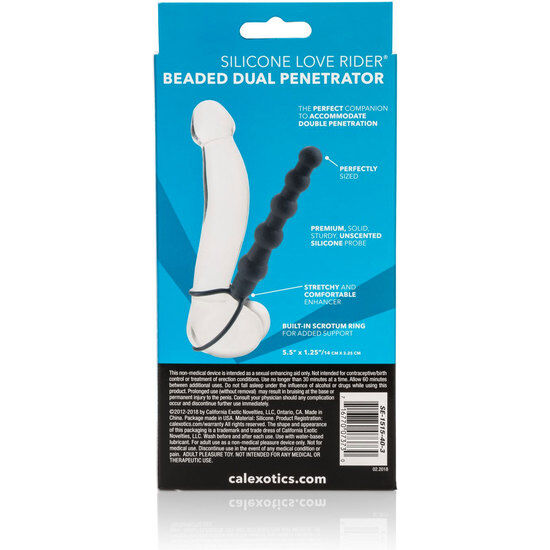 CALEXOTICS - DOPPIO PENETRATORE CON PERLINE NERO – Anelli a doppia penetrazione – foto 3