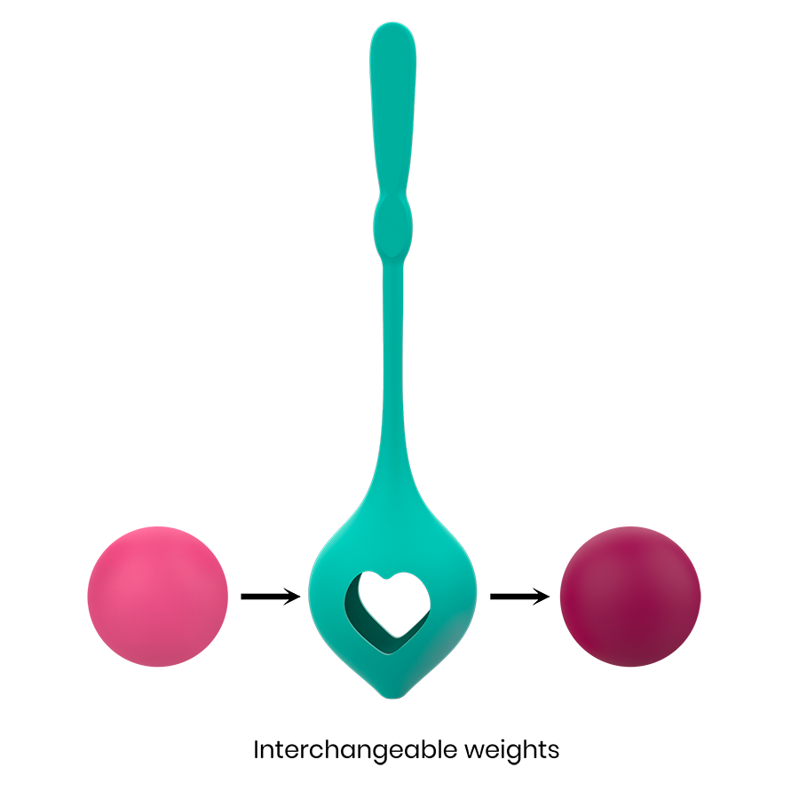 RITHUAL - SET I DI ALLENAMENTO PELVICO DEVA AQUA GREEN – Sfere di silicone – foto 5