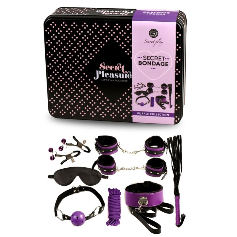 SECRETPLAY - BDSM SET 8PCS VIOLA / NERO. – kit Sex Toys – foto 2