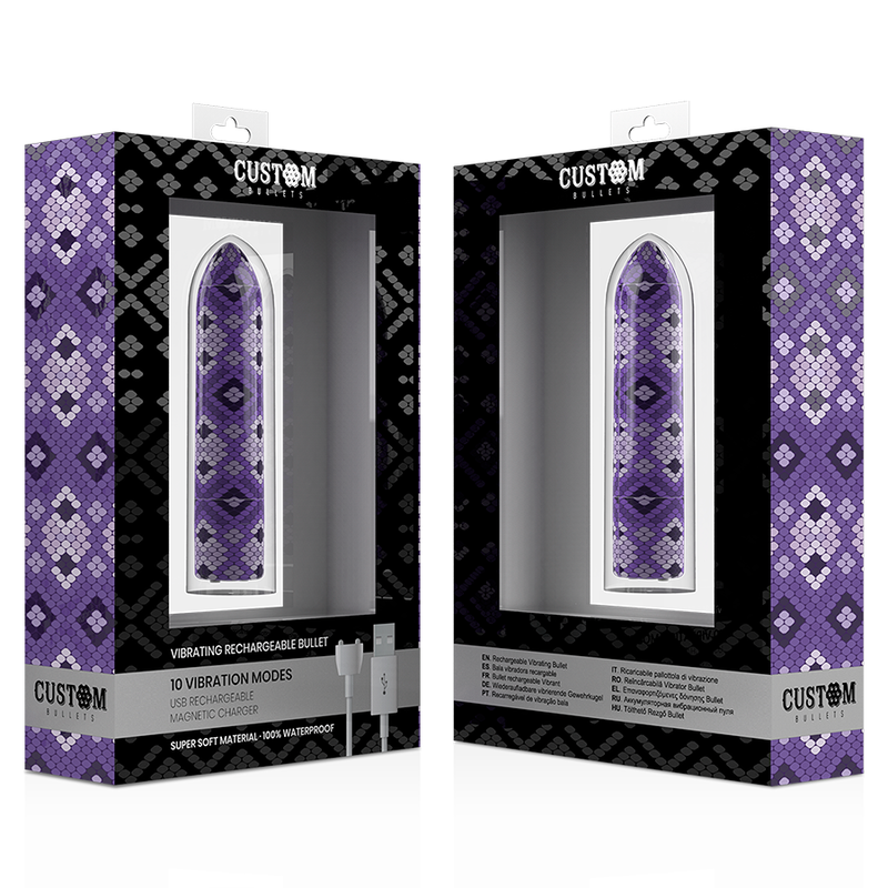 CUSTOM BULLETS - RECHARGEABLE SNAKE PURPLE MAGNETIC BULLET 10V – Proiettili vibranti – foto 4