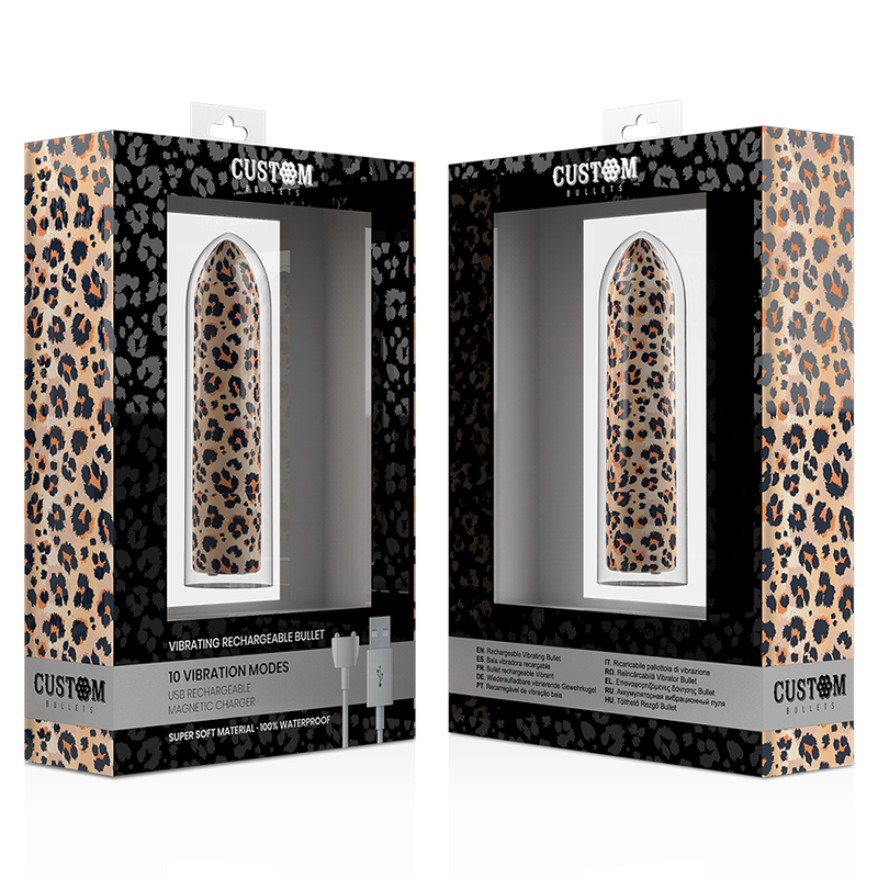 CUSTOM BULLETS - PERSONALIZZATI RICARICABILI LEOPARD 10 INTENSITÀ – Proiettili vibranti – foto 4