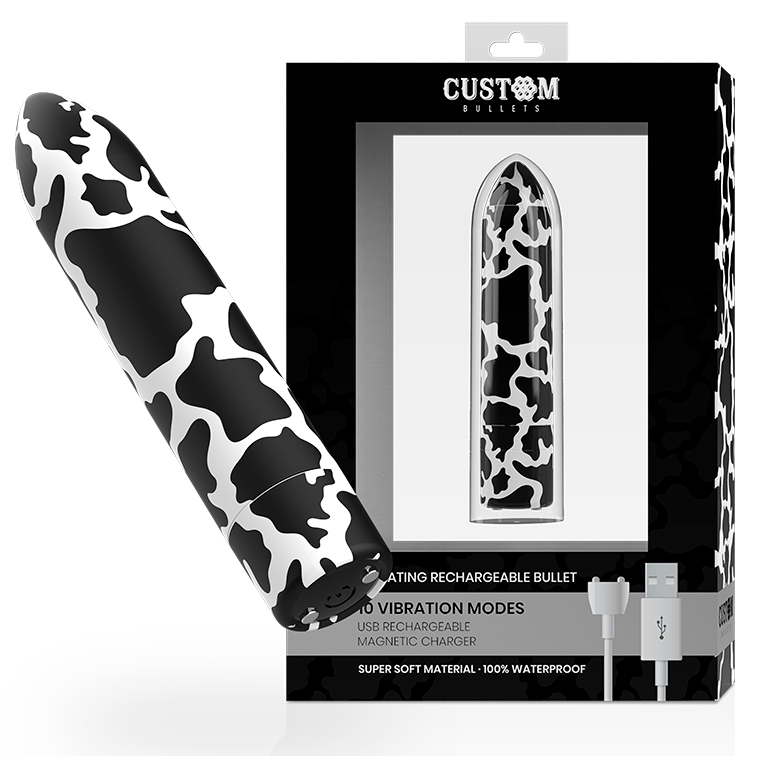 CUSTOM BULLETS - BULLET RICARICABILI MUCCA 10 INTENSITÀ – Proiettili vibranti