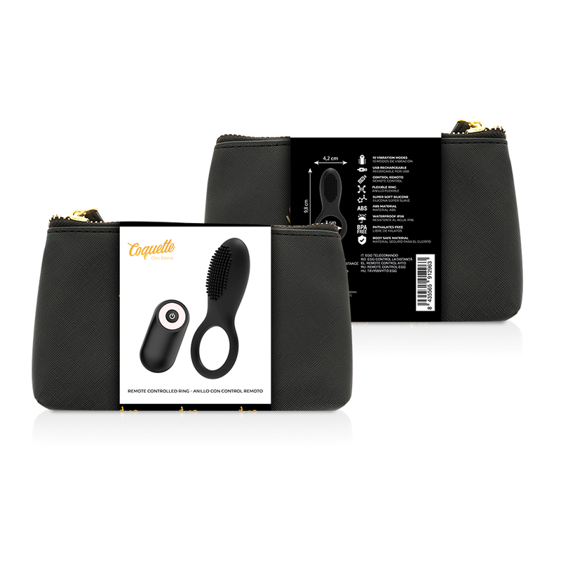 COQUETTE CHIC DESIRE - COCK RING TELECOMANDO RICARICABILE NERO/ORO – Cockring con vibrazione – foto 2