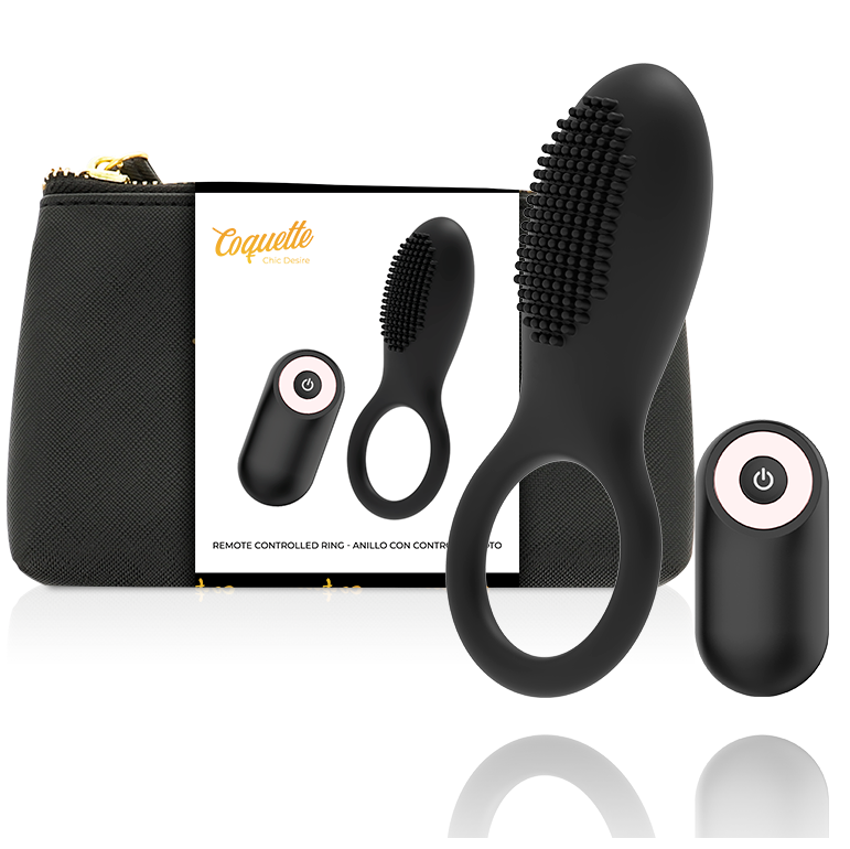 COQUETTE CHIC DESIRE - COCK RING TELECOMANDO RICARICABILE NERO/ORO – Cockring con vibrazione