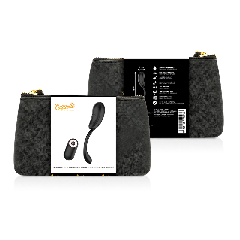 COQUETTE CHIC DESIRE - UOVO VIBRANTE TELECOMANDO RICARICABILE NERO/ORO – Telecomando – foto 3