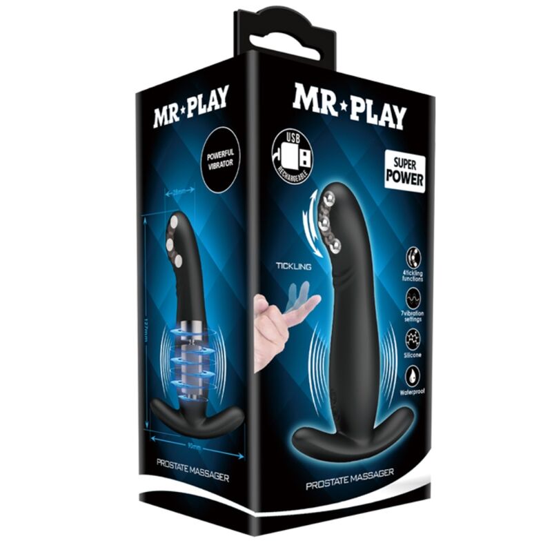 MR PLAY - MASSAGGIATORE PROSTATICO NERO RICARICABILE – Tappi anali – foto 9