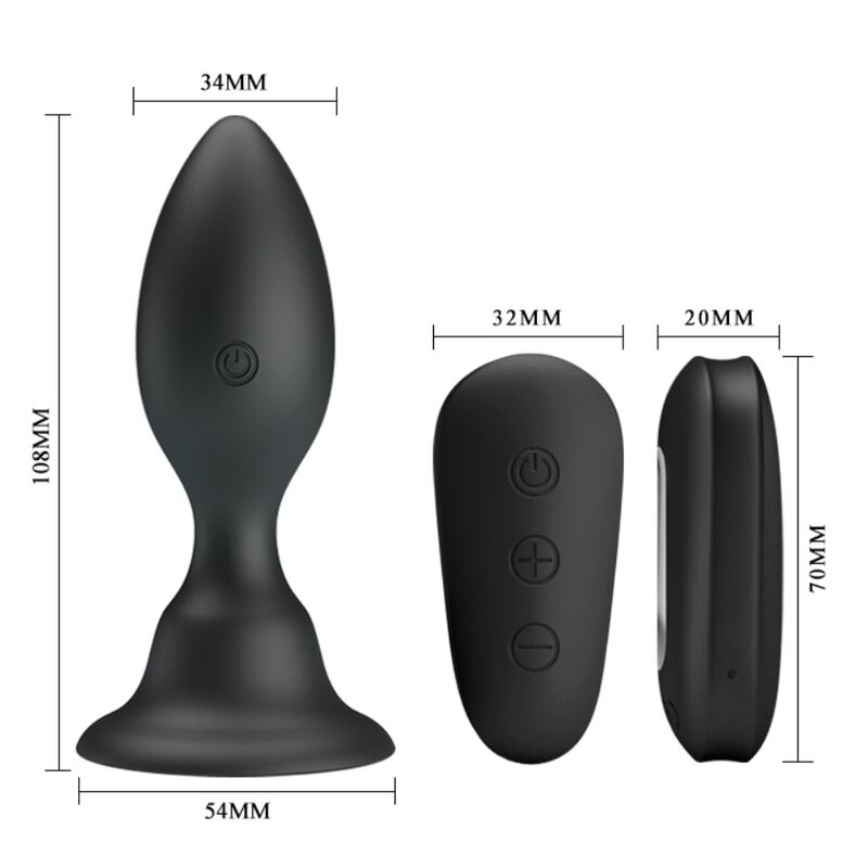 MR PLAY - PLUG ANALE CON TELECOMANDO VIBRAZIONE NERO – Tappi anali – foto 5