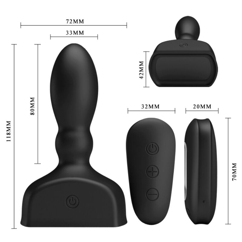 MR PLAY - TELECOMANDO PLUG ANALE GONFIABILE NERO – Vibratori anali – foto 5