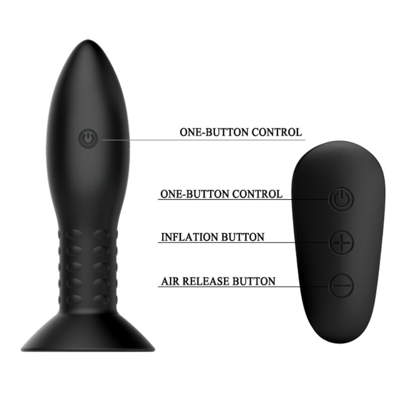 MR PLAY - SPINA CON TELECOMANDO SFERE ROTANTI NERE – Vibratori anali – foto 4
