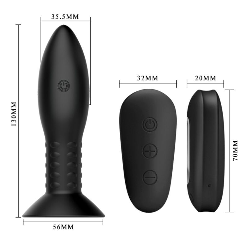 MR PLAY - SPINA CON TELECOMANDO SFERE ROTANTI NERE – Vibratori anali – foto 5