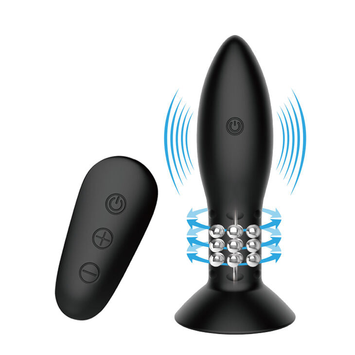 MR PLAY - SPINA CON TELECOMANDO SFERE ROTANTI NERE – Vibratori anali – foto 2
