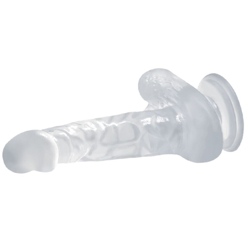 BAILE - DILDO REALISTICO CON VENTOSA E TESTICOLI 16.7 CM TRASPARENTE – Falli senza vibrazioni – foto 3