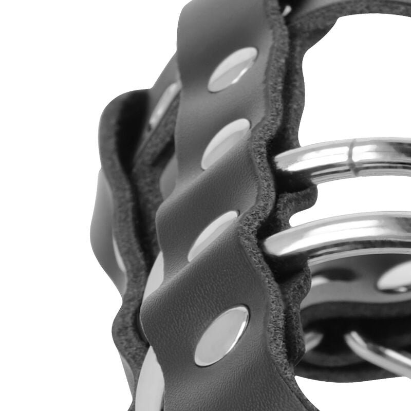 DARKNESS - GABBIA DI CASTIT IN PELLE CON SERRATURA – Gabbie per pene BDSM – foto 4