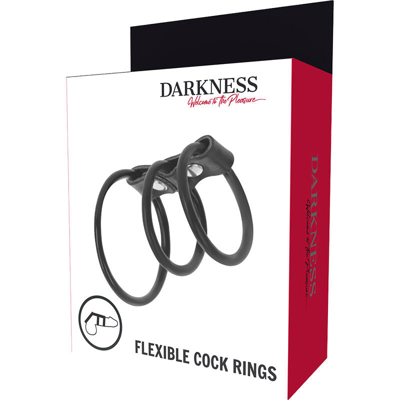 DARKNESS - SET DI 3 ANELLI PER PENE FLESSIBILI – Accessori per il pene – foto 4