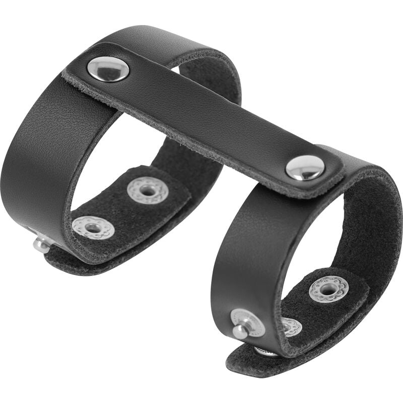 DARKNESS - ANELLO REGOLABILE PER PENE E TESTICOLI IN PELLE – Cockring senza vibrazione – foto 3
