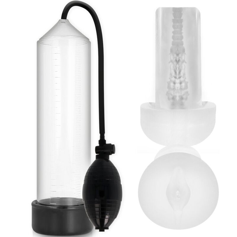PUMP ADDICTED - RX3 TRASPARENTE CON MANICOTTO DEL PIACERE – Pompa per l'ingrandimento del pene