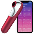 SATISFYER - VIBRATORE E VENTOSA DUAL LOVE CON ARIA PULSATA ROSSO – Vibratori con APP
