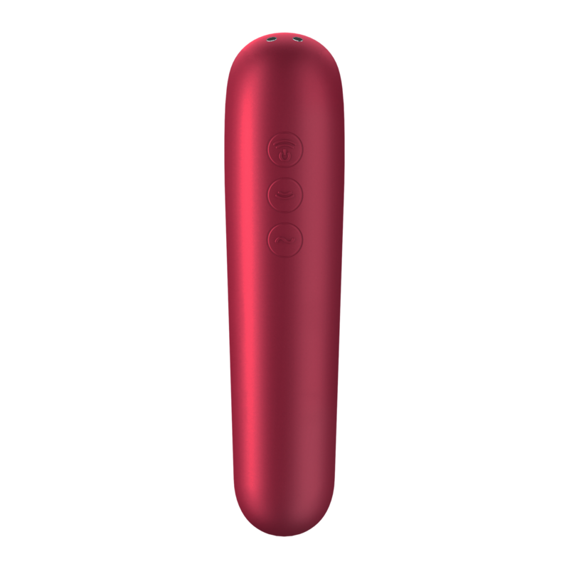 SATISFYER - VIBRATORE E VENTOSA DUAL LOVE CON ARIA PULSATA ROSSO – Vibratori con APP – foto 3