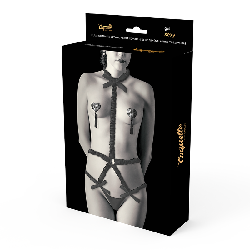 COQUETTE CHIC DESIRE - SET DI LINGERIE CON COPRITEPI DELUXE – Imbracatura – foto 4