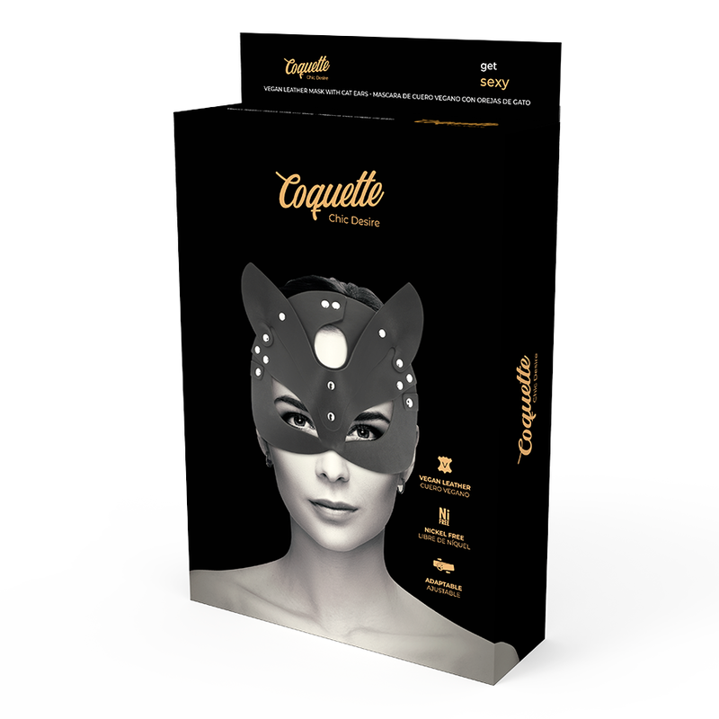 COQUETTE CHIC DESIRE - MASCHERA VEGANA IN PELLE CON ORECCHIE DI GATTO – Maschere / Maschere per gli occhi – foto 5