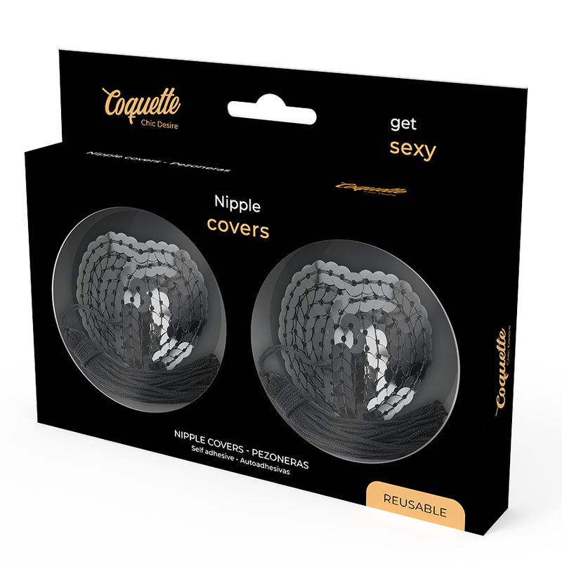 COQUETTE CHIC DESIRE - COPRI CAPEZZOLI NERI CON PAILLETTES – Fodere – foto 4