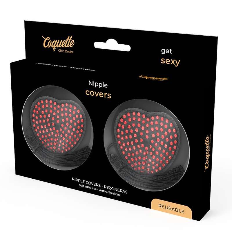COQUETTE CHIC DESIRE - COPRI CAPEZZOLI CUORE NERO / ROSSO – Fodere – foto 4