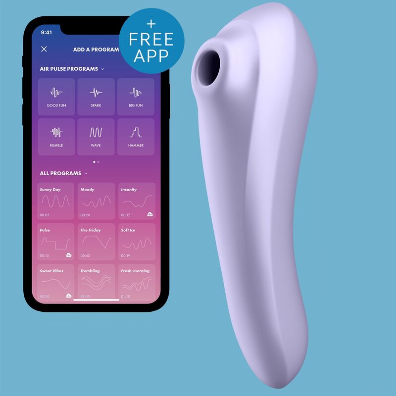 SATISFYER - VIBRATORE DUAL PLEASURE AIR PULSE MAUVE – Vibratori con APP – foto 4