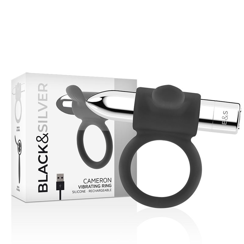 BLACK&SILVER - ANELLO RICARICABILE CAMERON ARGENTO – Cockring con vibrazione – foto 2