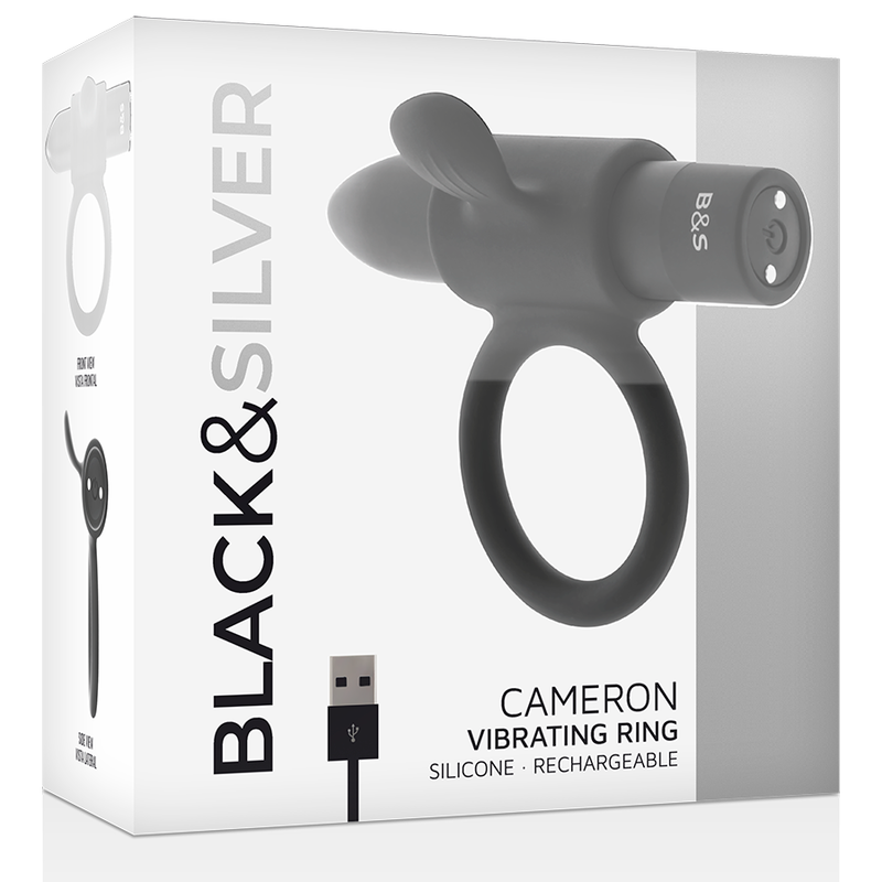 BLACK&SILVER - ANELLO RICARICABILE CAMERON BLACK – Cockring con vibrazione – foto 5