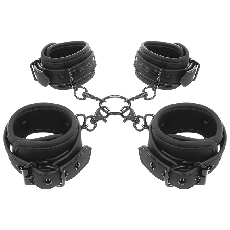 FETISH SUBMISSIVE - SET DI MANETTE PER MANI E CAVIGLIE CON FODERA IN NOPRENE – Sistemare le manette