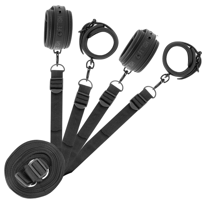 FETISH SUBMISSIVE - SET DI MANETTE E CRAVATTE CON FODERA IN NOPRENE – Sistemare le manette