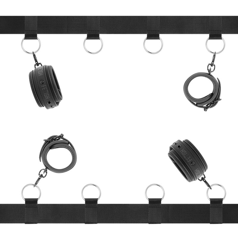 FETISH SUBMISSIVE - SET DI CRAVATTE DA LETTO CON FODERA IN NOPRENE – Sistemare le manette