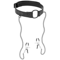 FETISH SUBMISSIVE - ANELLO GAG CON MORSETTI PER CAPEZZOLI – Collane