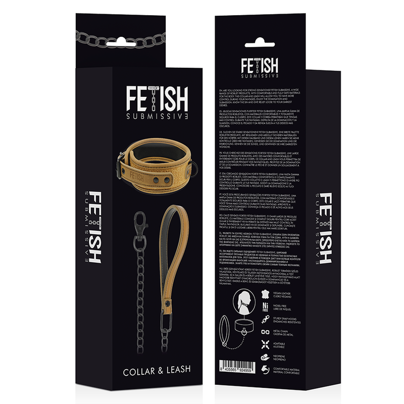 FETISH SUBMISSIVE ORIGIN - COLLANA A CATENA RIVESTITA IN NEOPRENE – Collane – foto 4
