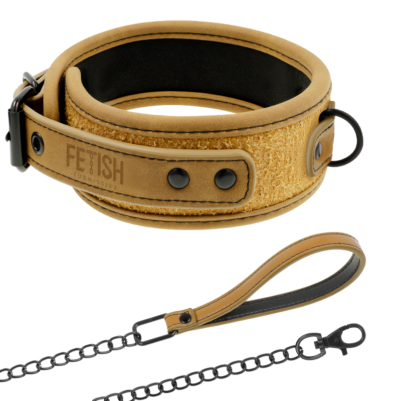 FETISH SUBMISSIVE ORIGIN - COLLANA A CATENA RIVESTITA IN NEOPRENE – Collane
