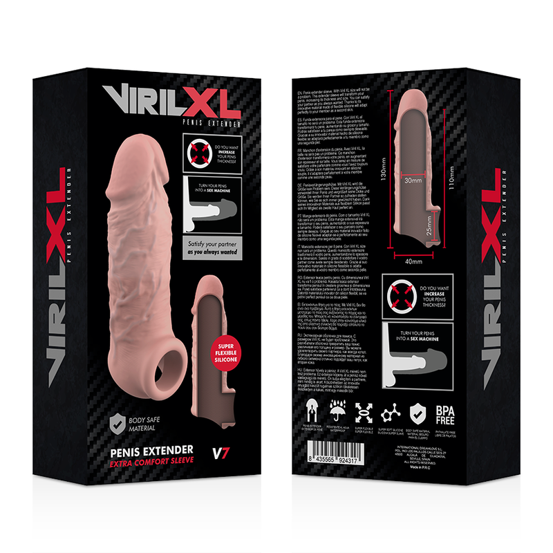VIRILXL - ESTENSIONE NATURALE DEL PENE IN SILICONE LIQUIDO V7 – Copri pene con estensione – foto 9