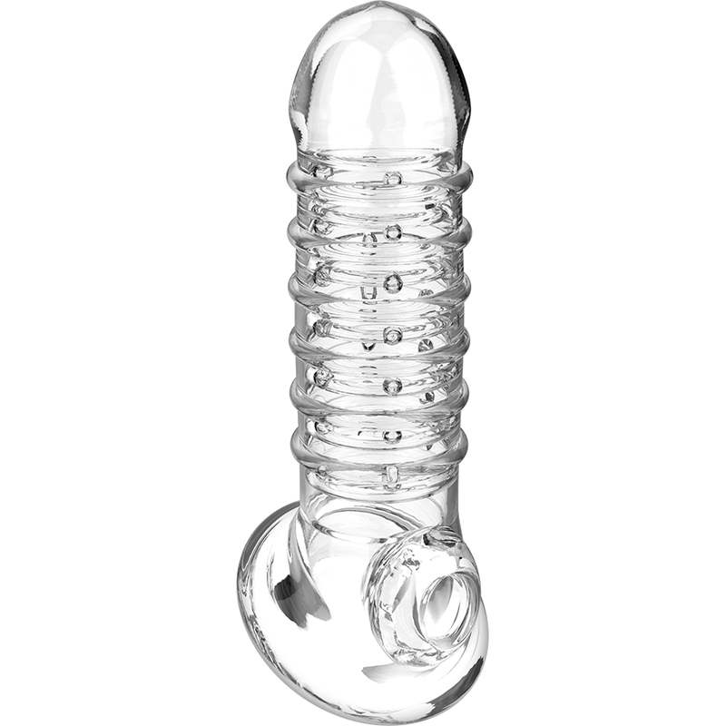 VIRILXL - ESTENSIONE E GUAINA PER PENE V15 TRASPARENTE – Copri pene con estensione – foto 4