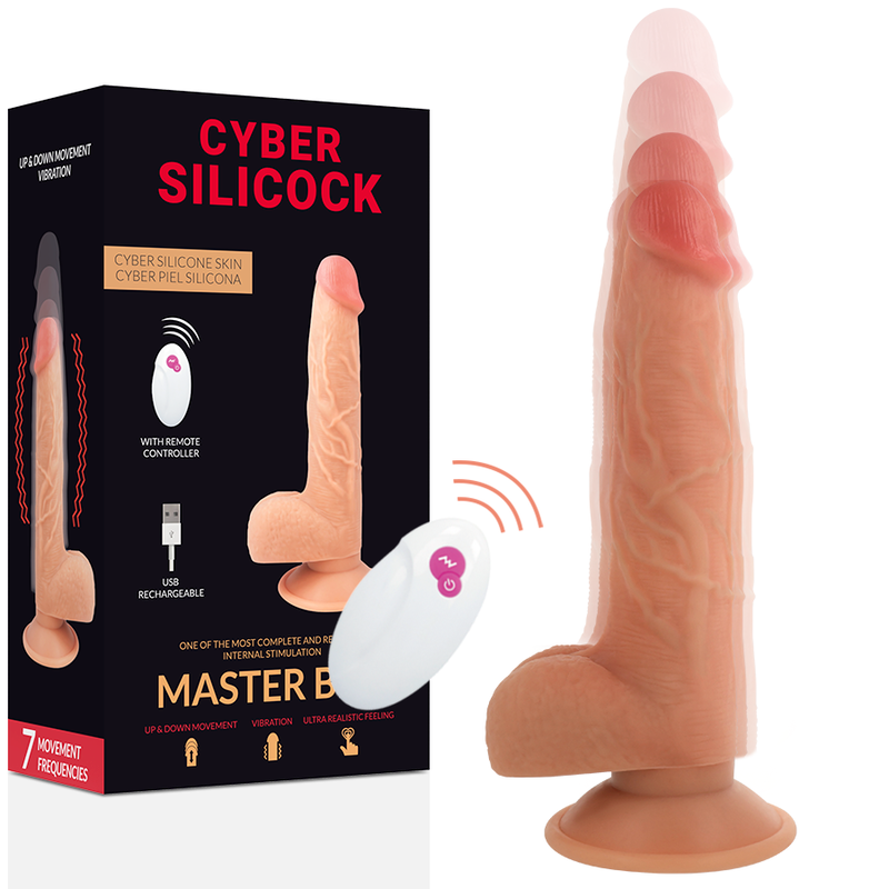 CYBER SILICOCK - TELECOMANDO REALISTIC MASTER BEN 23.88 CM -O- 4.3 CM – Vibratori realistici