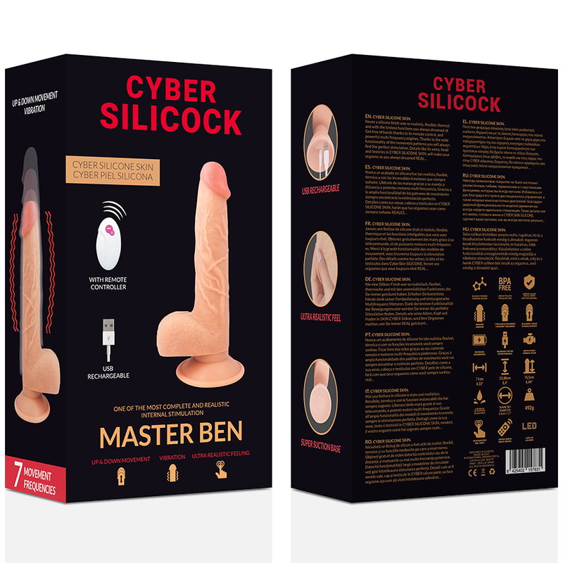 CYBER SILICOCK - TELECOMANDO REALISTIC MASTER BEN 23.88 CM -O- 4.3 CM – Vibratori realistici – foto 7