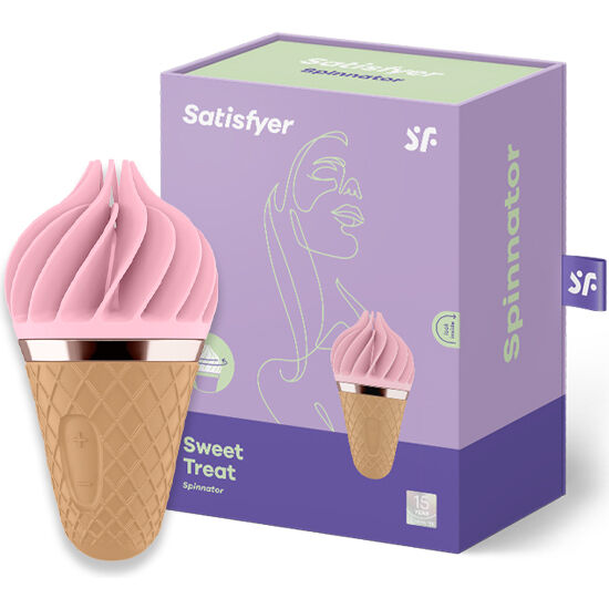 SATISFYER - SWEET TREAT SPINNATOR MARRONE E ROSA – Stimolatore dell'aria nessuna vibrazione – foto 2