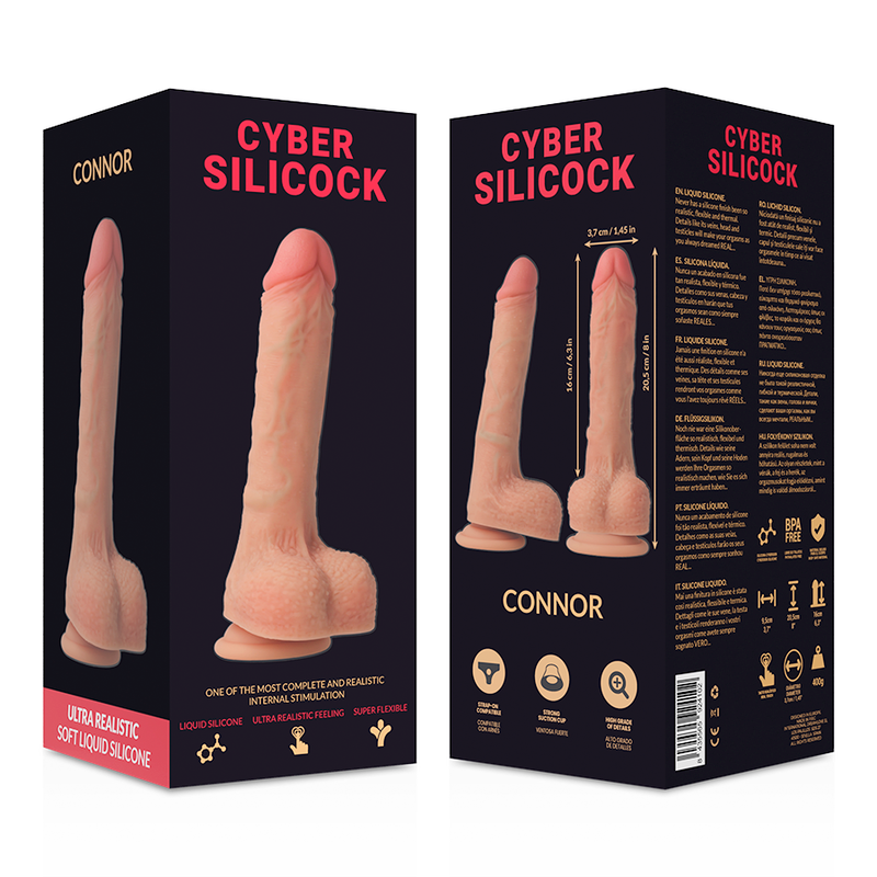 CYBER SILICOCK - CONNOR SILICONE LIQUIDO MORBIDO ULTRA REALISTICO 20.5 CM -O- 3.7 CM – Peni realistici – foto 6