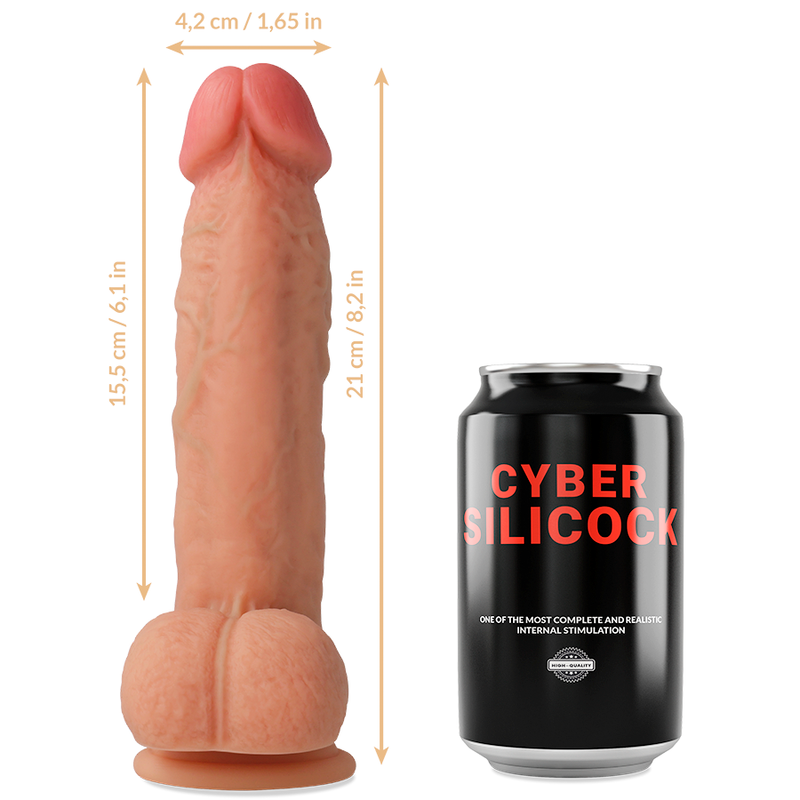CYBER SILICOCK - STRAP-ON SAUL IN SILICONE LIQUIDO CON 3 ANELLI IN OMAGGIO 15.5 CM -O- 4.2 CM – Imbracature senza vibrazioni – foto 6