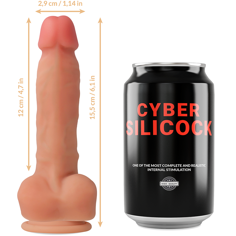 CYBER SILICOCK - ANSEL STRAP-ON CON 3 ANELLI GRATIS 15.5 CM -O- 2.9 CM – Imbracature senza vibrazioni – foto 6