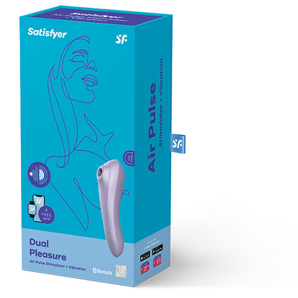 SATISFYER - VIBRATORE DUAL PLEASURE AIR PULSE MAUVE – Vibratori con APP – foto 2
