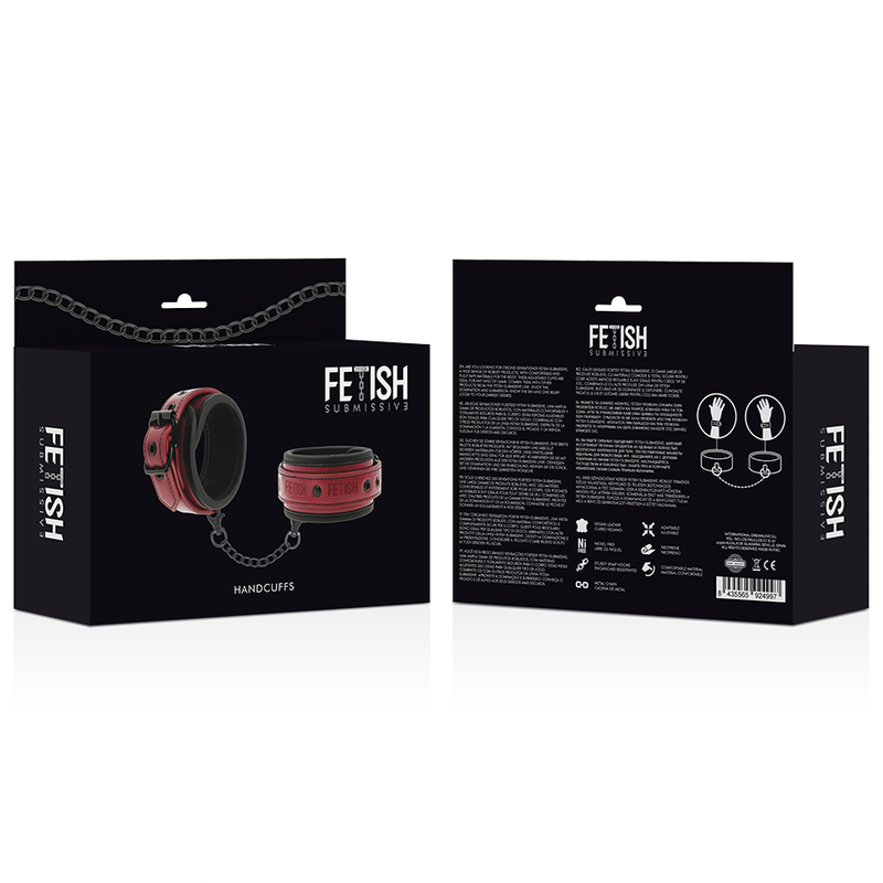 FETISH SUBMISSIVE DARK ROOM - MANETTE VEGAN IN PELLE CON FODERA IN NEOPRENE – Mogli – foto 7